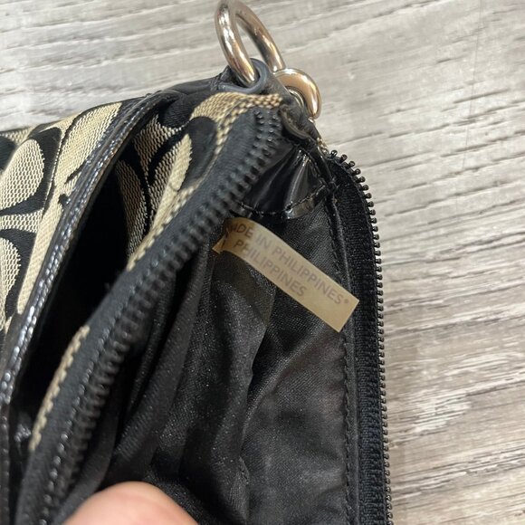 Coach Jacquard Canvas Crossbody Messenger Bag (Black) - Picture 12 of 13